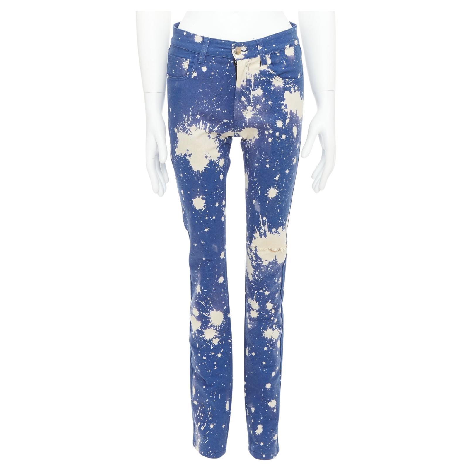 RAF SIMONS Sterling Ruby 2014 Limited splash bleach dye skinny jeans IT44 XS