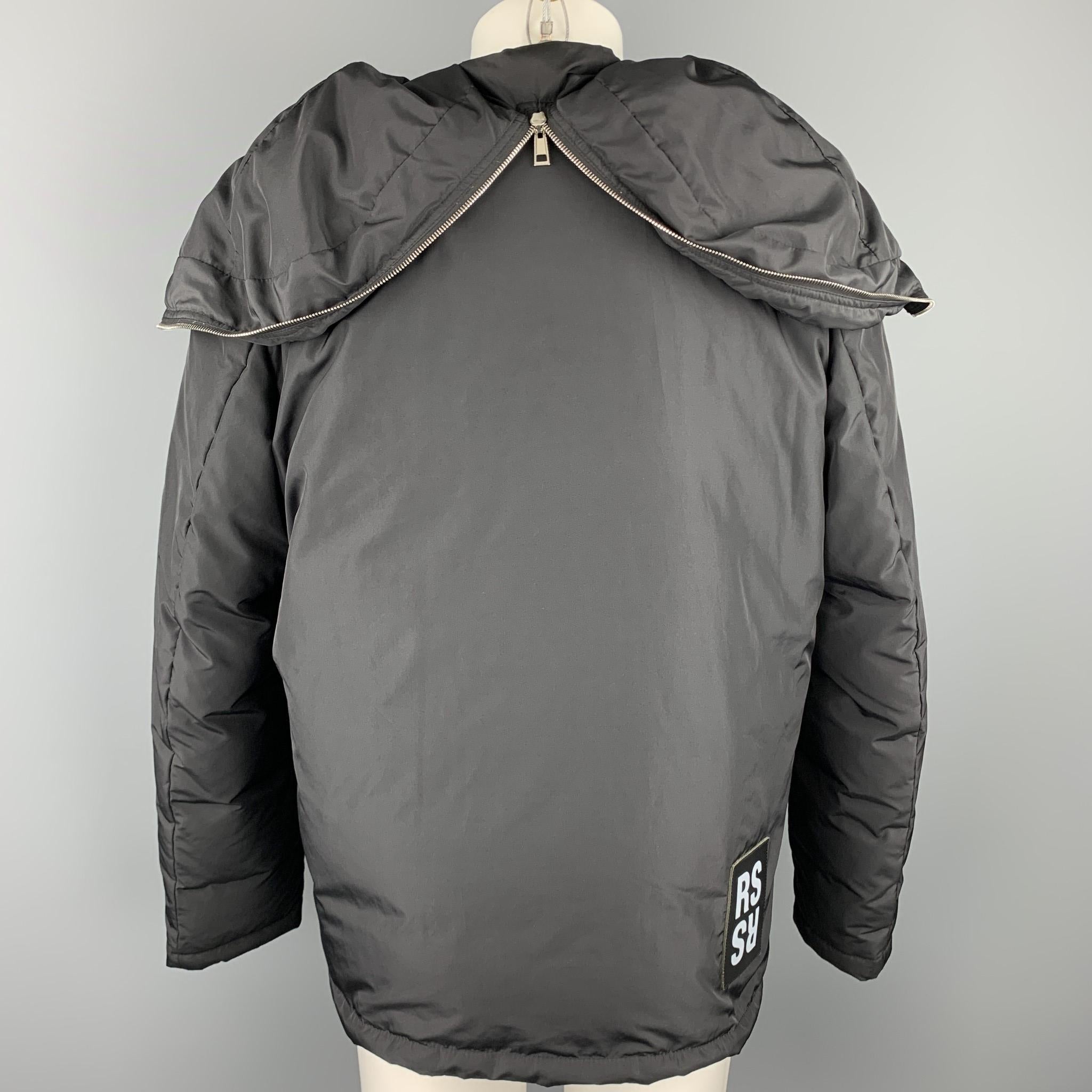RAF SIMONS - TO THE ARCHIVES NO LONGER RELEVANT Size S Black Down Filled Jacket In Excellent Condition In San Francisco, CA