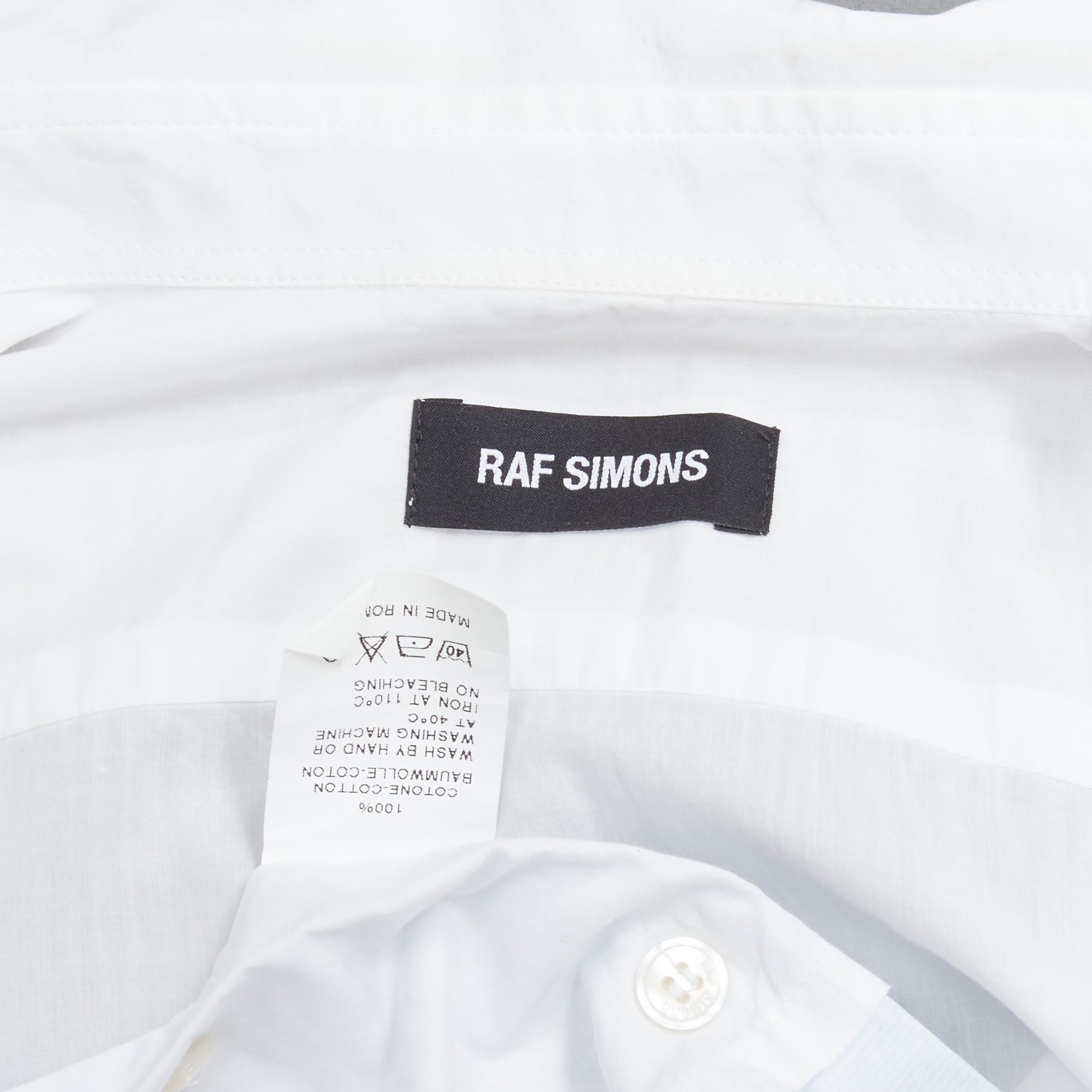 RAF SIMONS white extended layered hem deconstructed shirt EU44 S For Sale 5