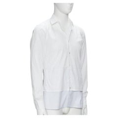RAF SIMONS Camisa deconstruida blanca con dobladillo en capas EU44 S