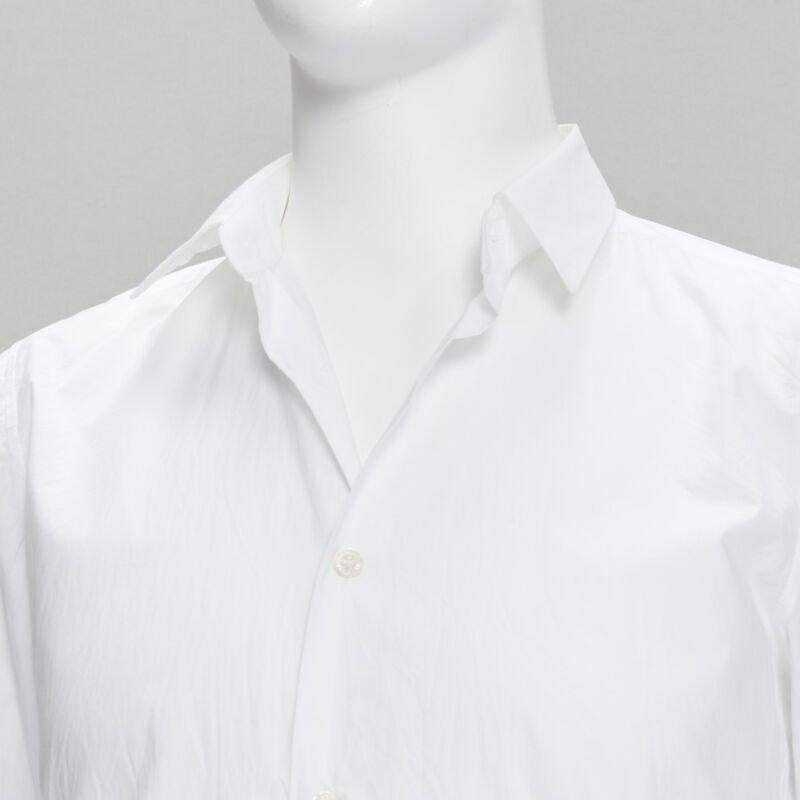 RAF SIMONS camicia bianca con orlo a strati esteso e decostruito EU44 S in vendita 2