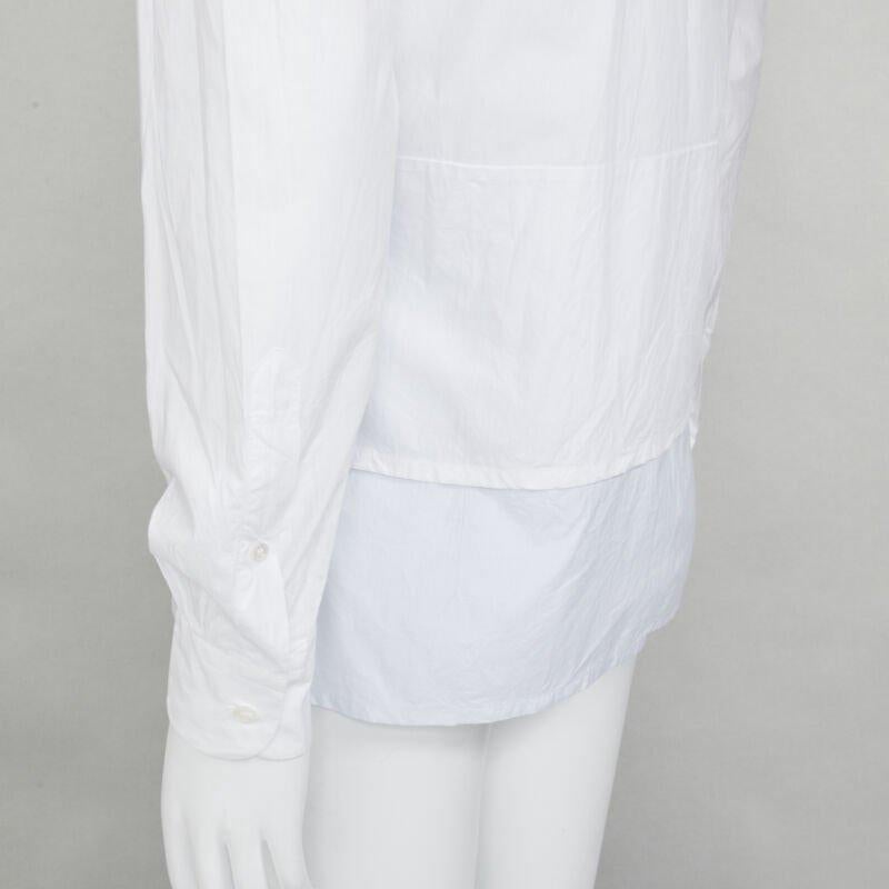 RAF SIMONS camicia bianca con orlo a strati esteso e decostruito EU44 S in vendita 3