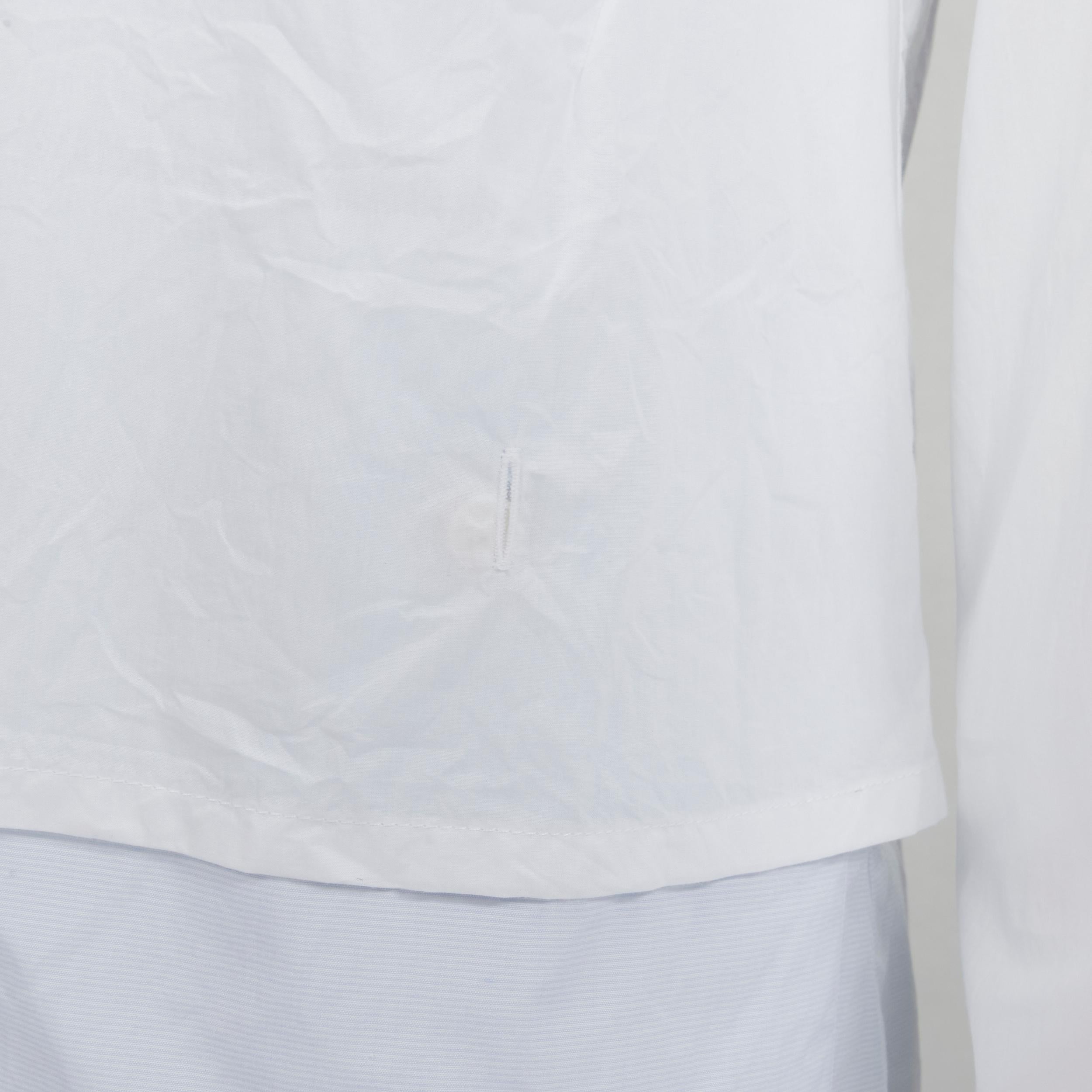 RAF SIMONS white extended layered hem deconstructed shirt EU44 S For Sale 4