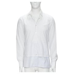 RAF SIMONS Camisa deconstruida blanca con dobladillo en capas EU44 S