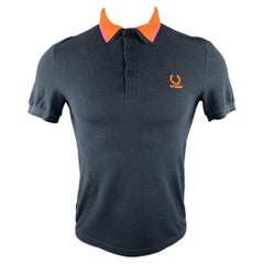 RAF SIMONS x FRED PERRY Size S Navy Orange Detachable Collar Polo