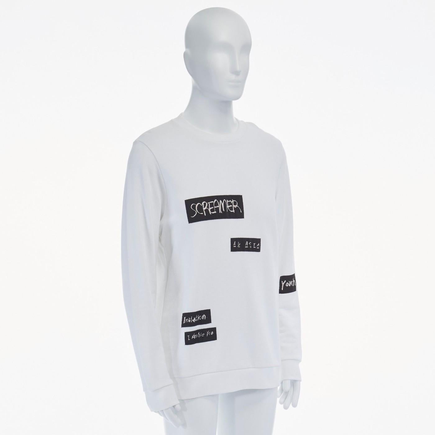 RAF SIMONS X JOYCE 2015 white abstract patchwork cotton sweater pullover top S 
Reference: TGAS/A00357 
Brand: Raf Simons 
Designer: Raf Simons 
Collection: Fall Winter 2015 
Material: Cotton 
Color: White 
Pattern: Other 
Extra Detail: From Fall