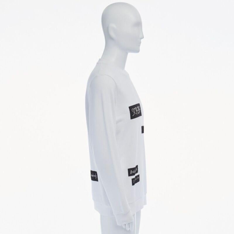 RAF SIMONS X JOYCE 2015 Weißes abstraktes Patchwork-Pulloverpullover aus Baumwolle S (Grau) im Angebot