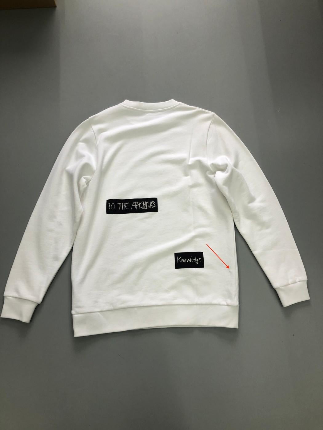 RAF SIMONS X JOYCE 2015 white abstract patchwork cotton sweater pullover top S In New Condition For Sale In Hong Kong, NT