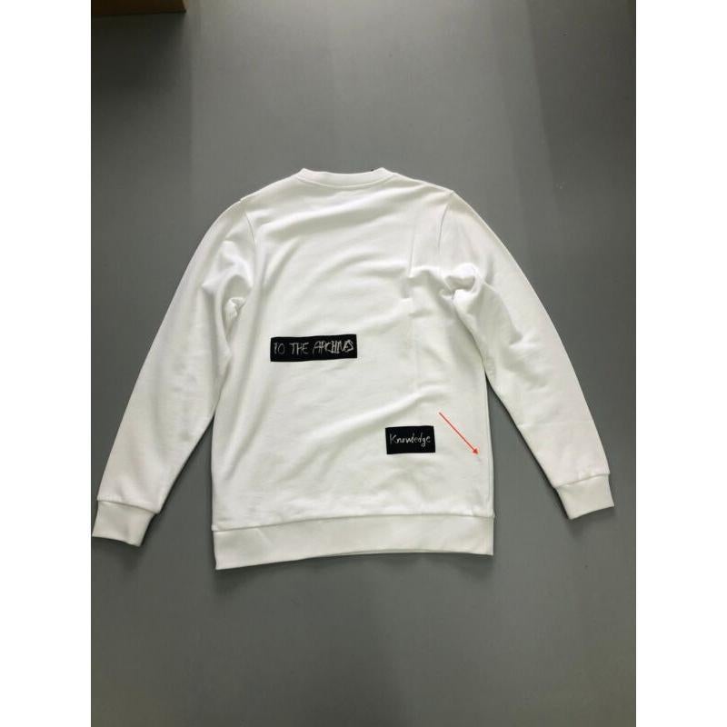 RAF SIMONS X JOYCE 2015 white abstract patchwork cotton sweater pullover top S For Sale 2
