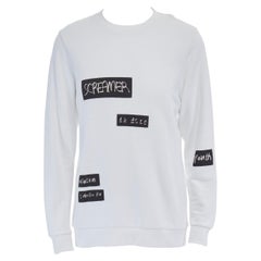 RAF SIMONS X JOYCE 2015 white abstract patchwork cotton sweater pullover top S