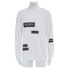 RAF SIMONS X JOYCE 2015 white abstract patchwork cotton sweater pullover top S