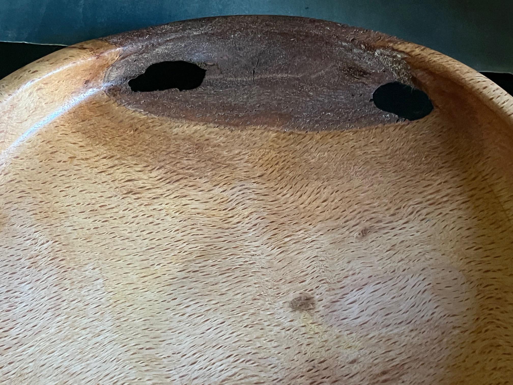 Raf Strudley Hand Carved Live Oak Bowl From Ben Lomand Turning Studio For Sale 2