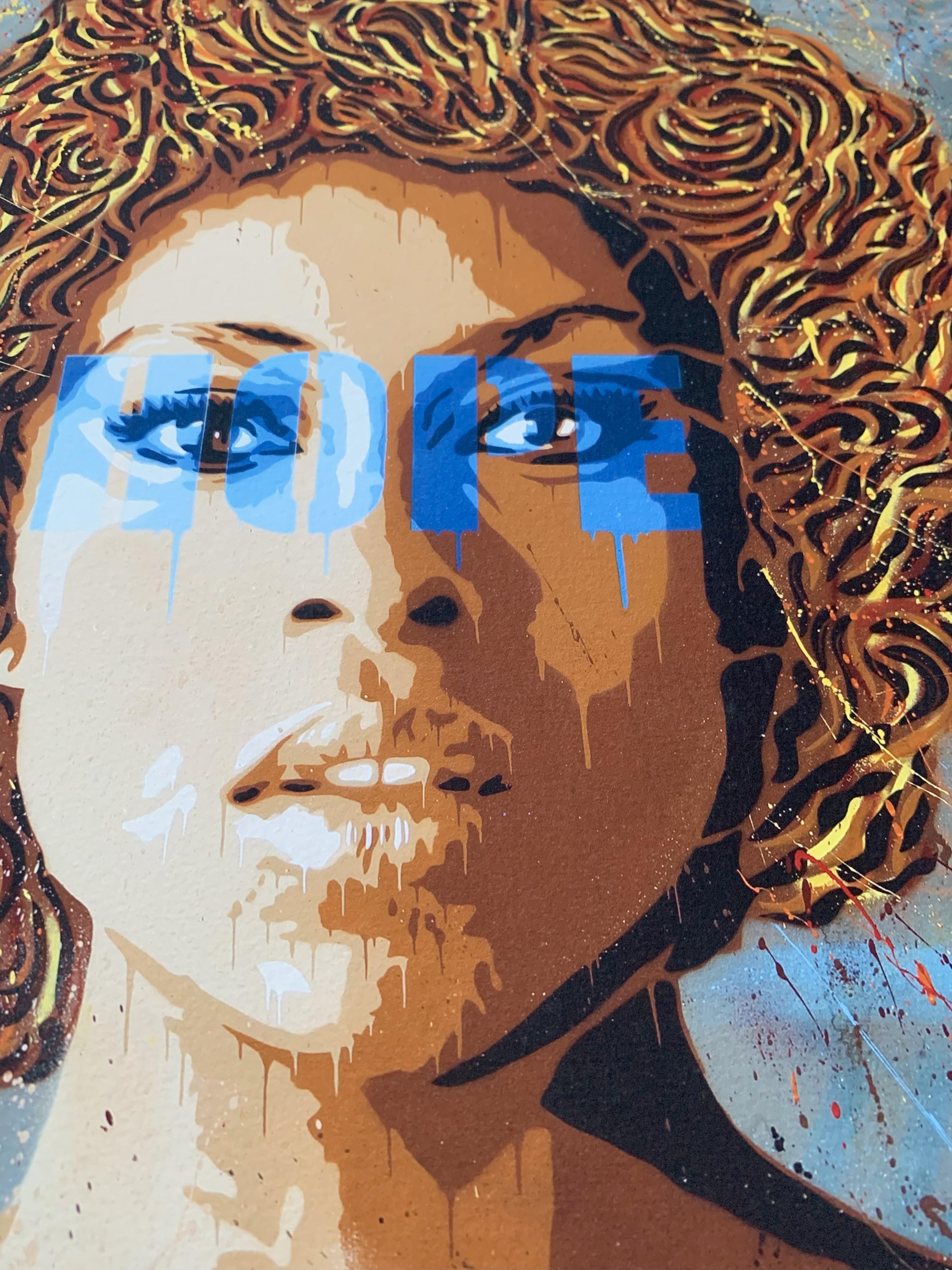 FRANCE Limited Edition Signed And Numbered By The Artist - Brown Portrait Print by Raf Urban