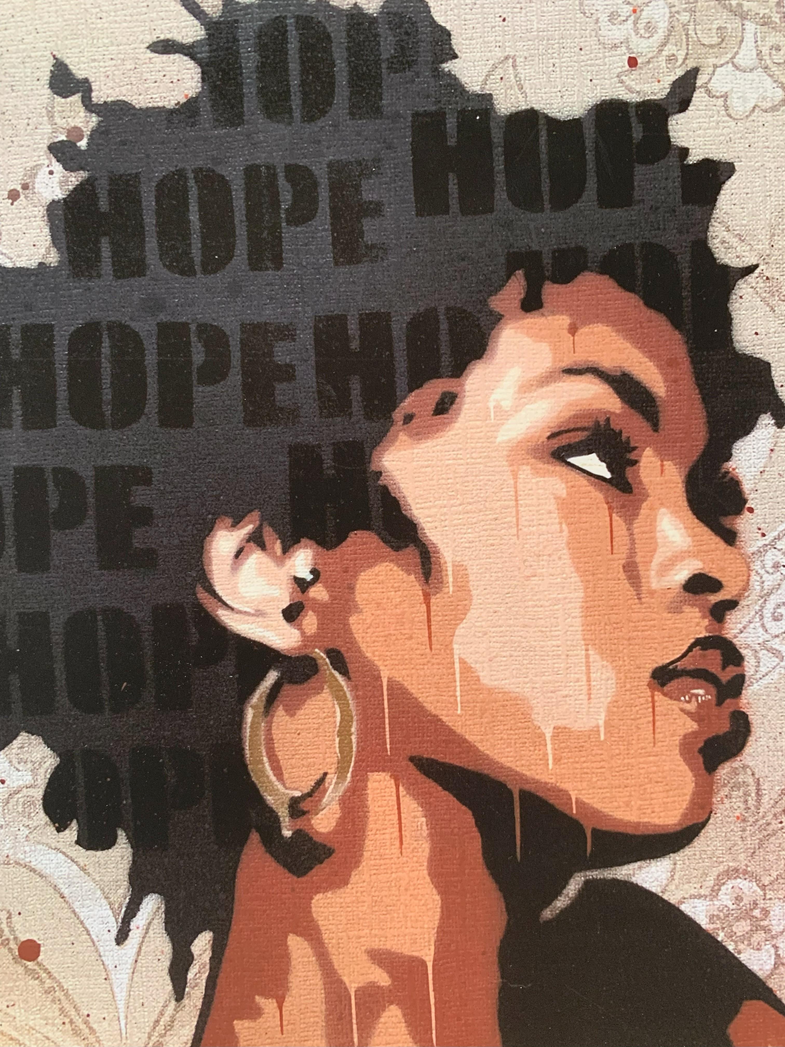 LAURYN Giclee Print Signed and Numbered by the Artist - Beige Figurative Print par Raf Urban