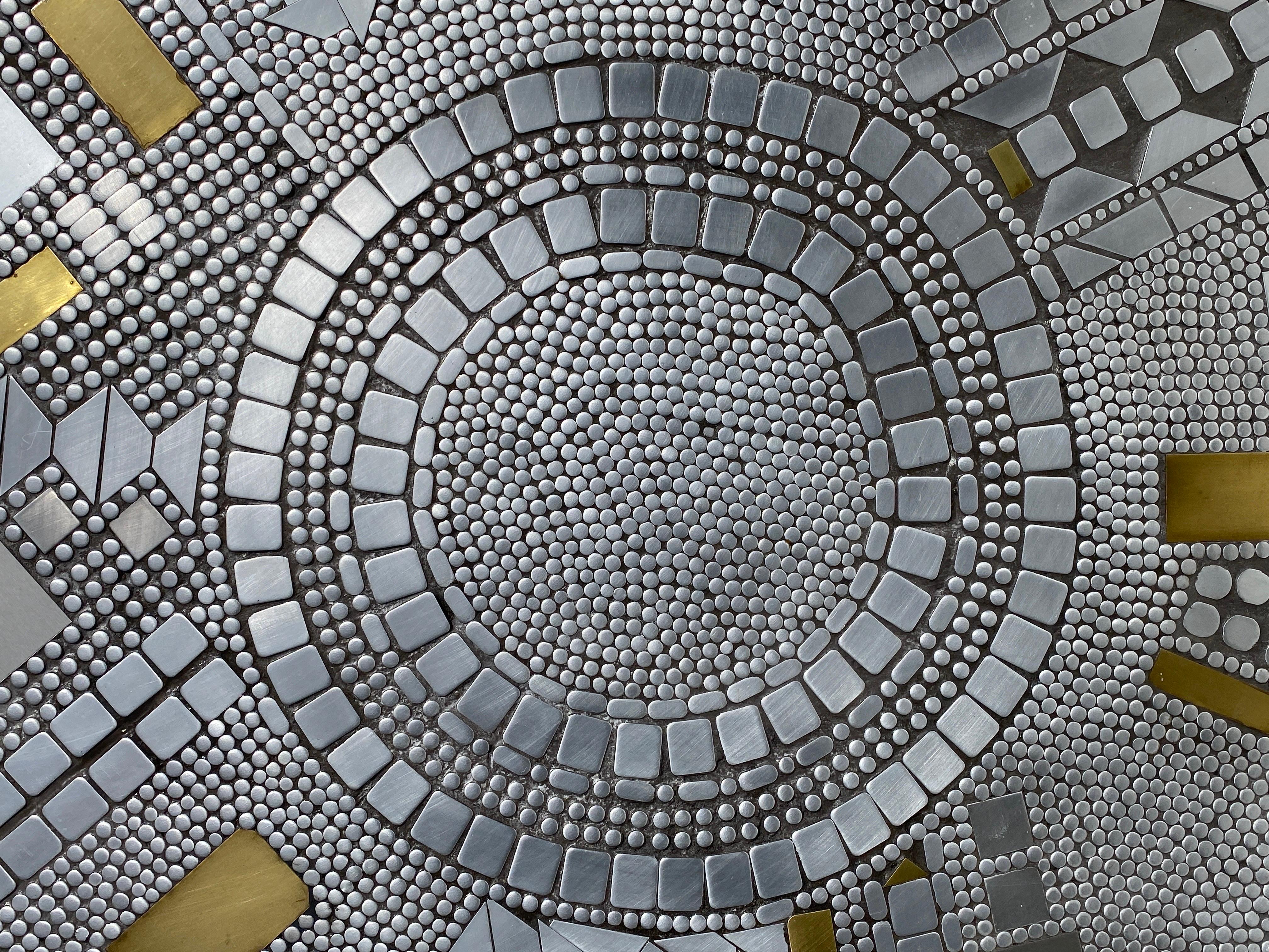 Raf Verjans Brutalist Mosaic Aluminum Round Coffee Table 5
