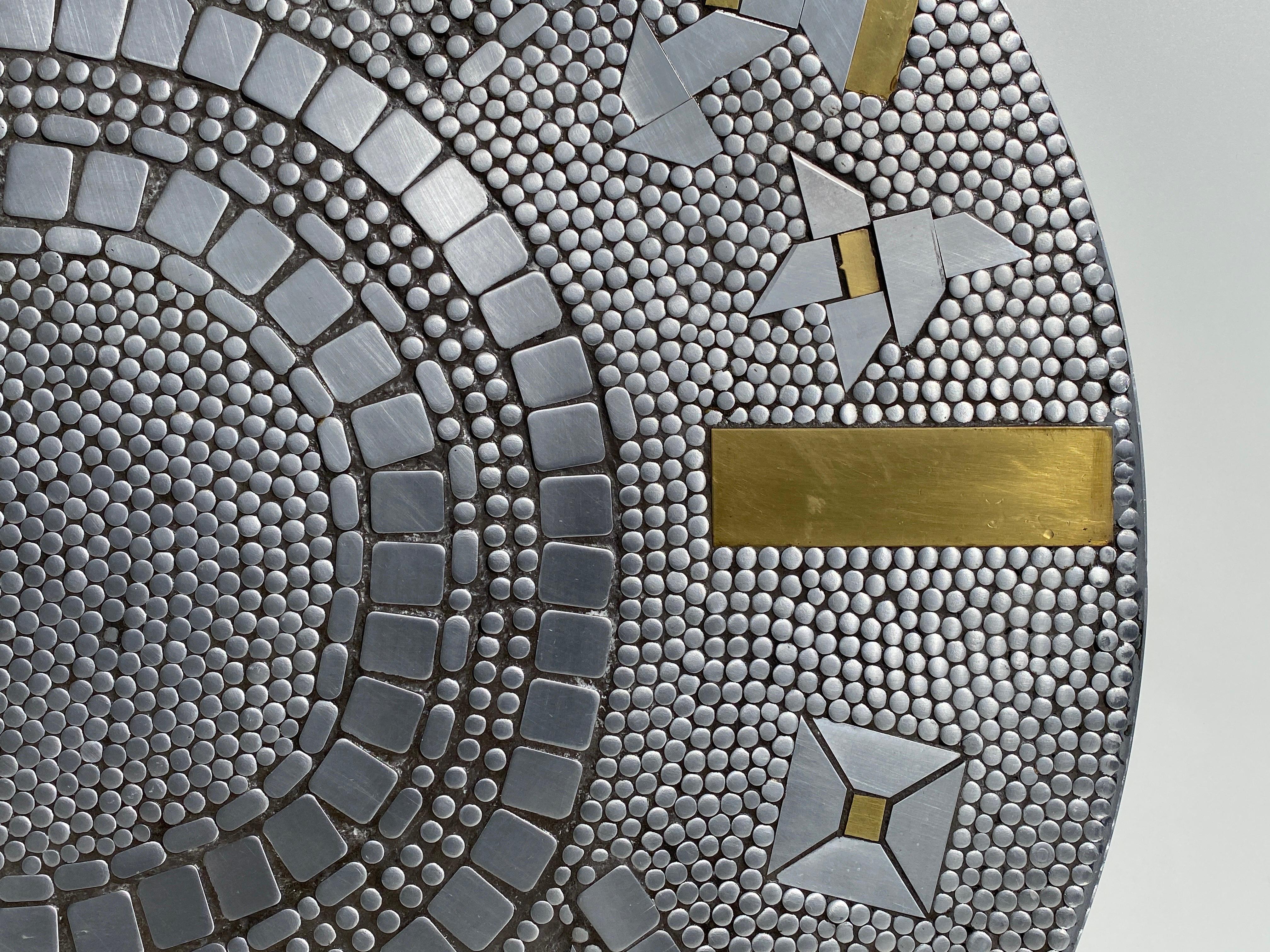 Raf Verjans Brutalist Mosaic Aluminum Round Coffee Table 9