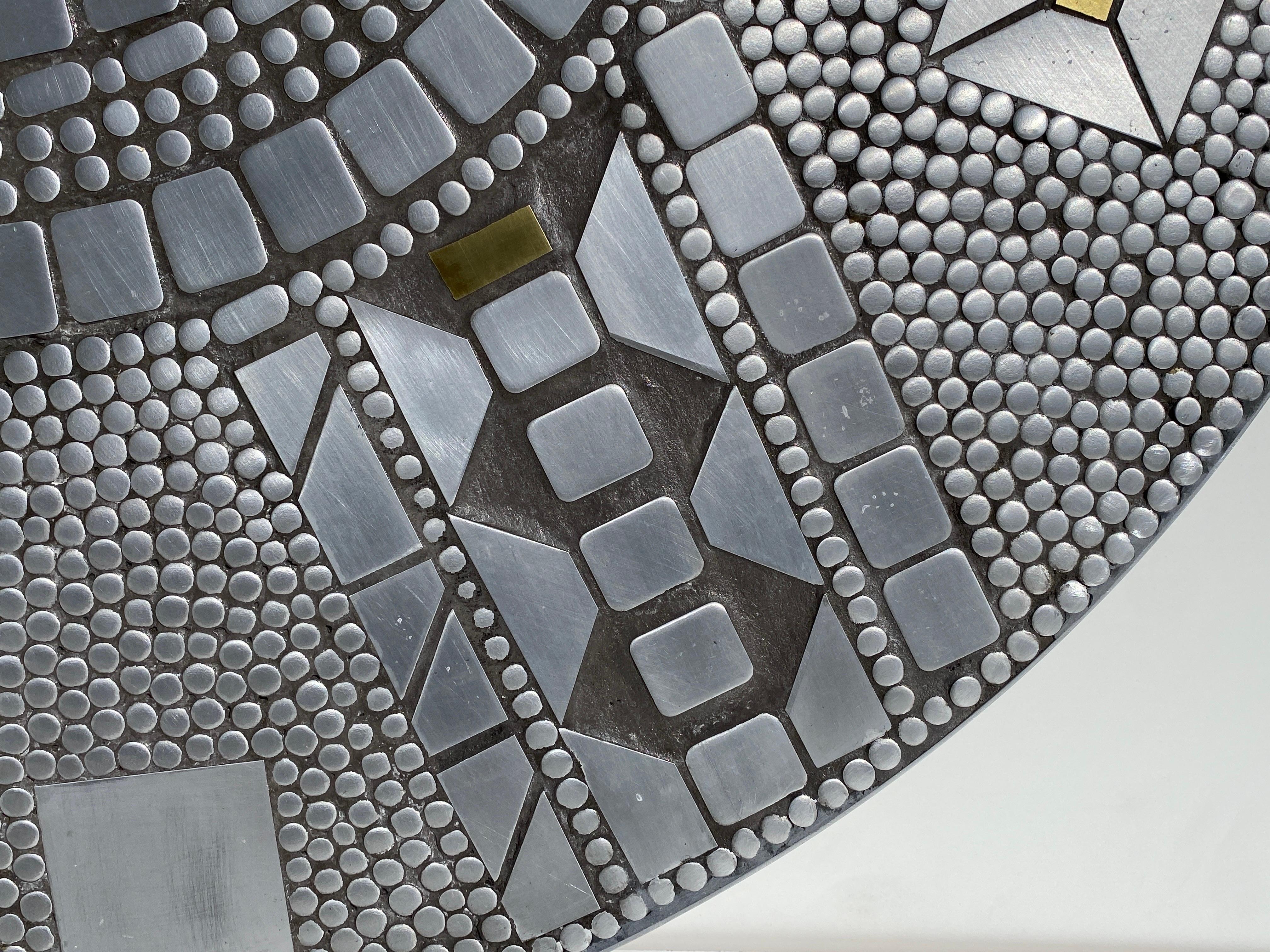 Raf Verjans Brutalist Mosaic Aluminum Round Coffee Table 10