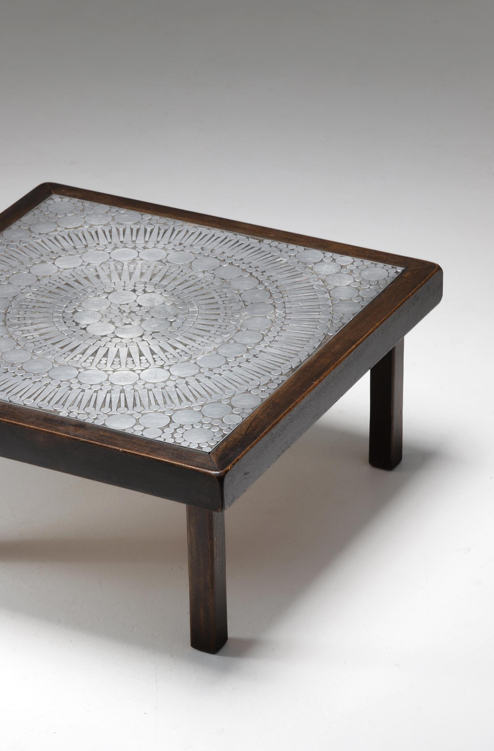 Metal Raf Verjans Coffee Table with Mosaic Pattern, 1970