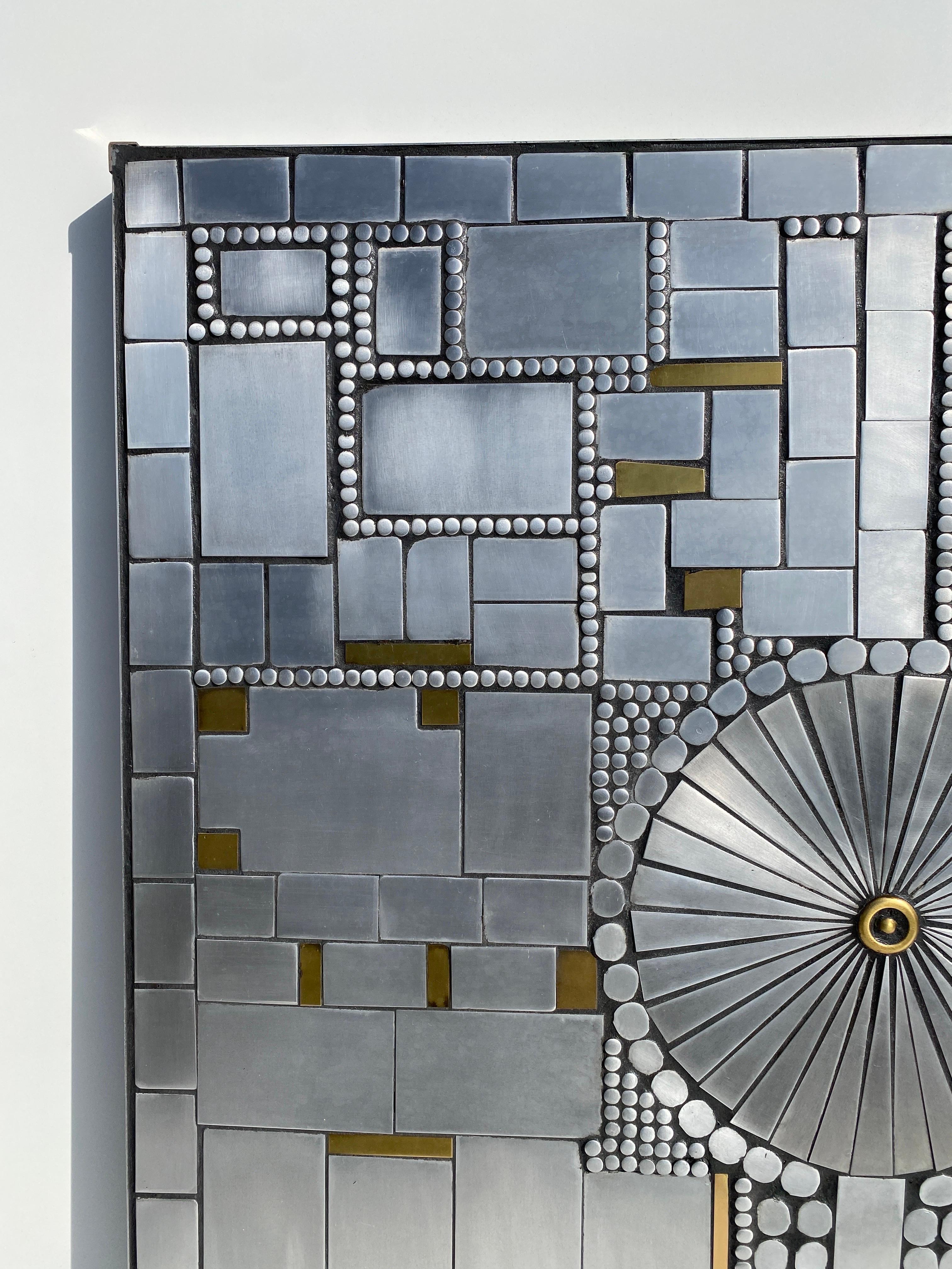 Raf Verjans Mosaik-Aluminium-Wandskulptur  (Brutalismus) im Angebot