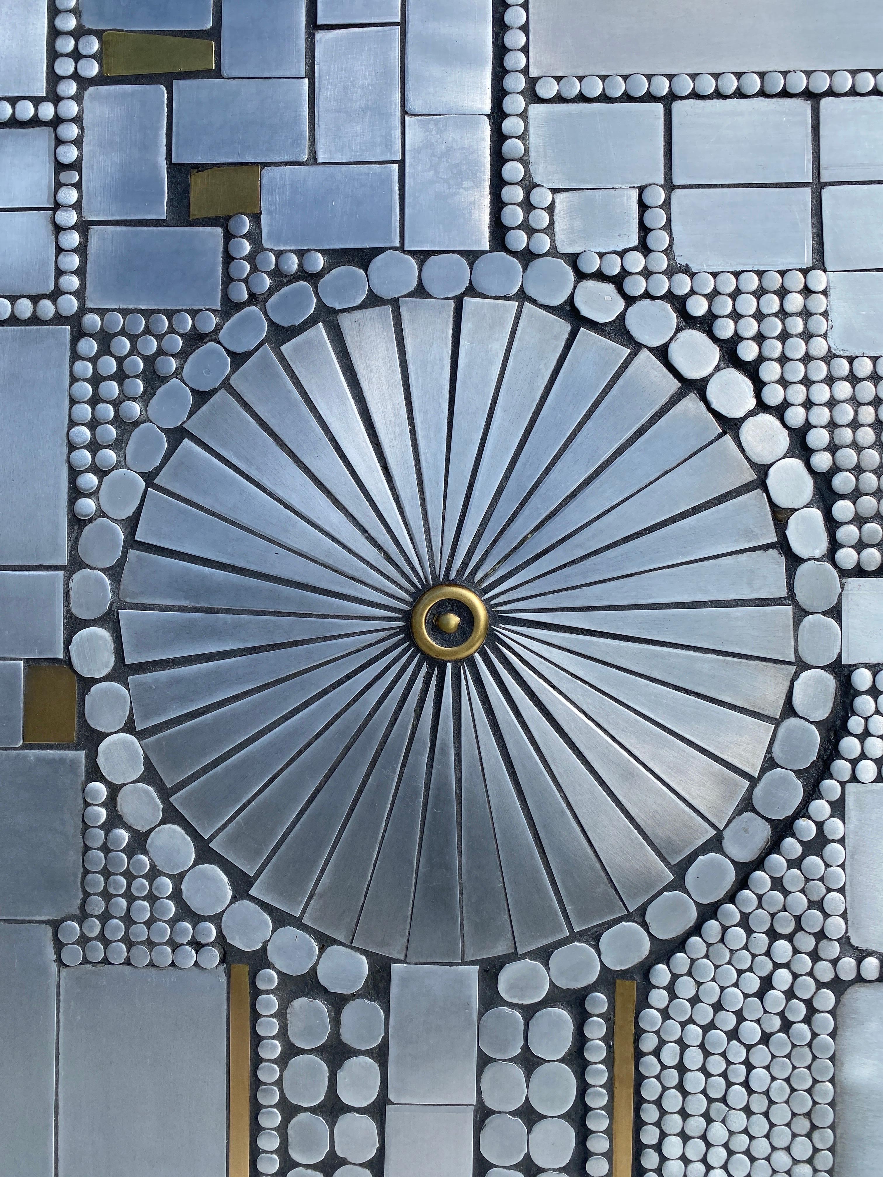 Brutalist Raf Verjans Mosaic Aluminum Wall Sculpture For Sale