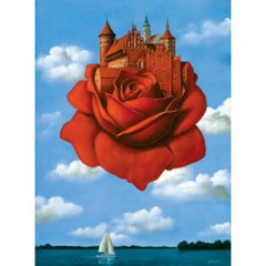 Una rosa. Impresión en edición limitada, Surrealista,  Artista polaco consagrado