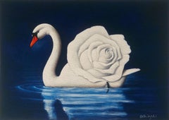 A swan. Limited edition print, Surreal,  Established Polish artist
