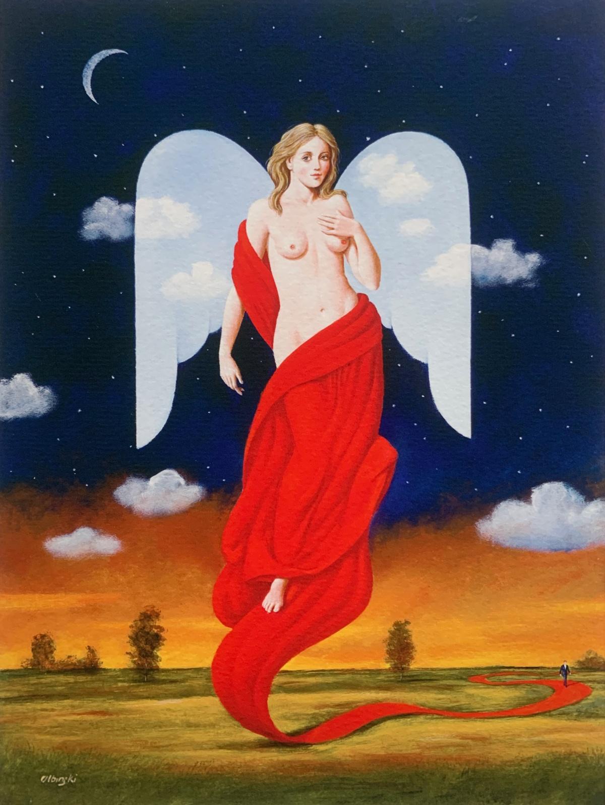 Un ángel. Impresión de edición limitada Surrealista Artista polaco establecido