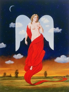 Un ángel. Impresión de edición limitada Surrealista Artista polaco establecido