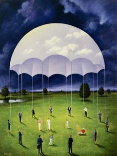 Un paraguas. Impresión en edición limitada, Surrealista,  Artista polaco consagrado