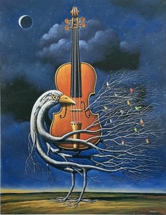 Bird - Surrealist print, Limited edition, Established Polish artist