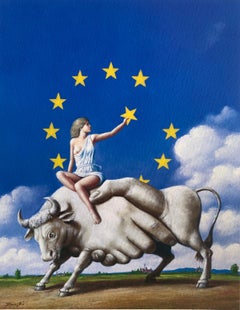 Europe. Limited edition print Surreal Established Polish artist