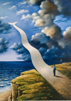 On a horizon. Limited edition print Surreal Established Polish artist