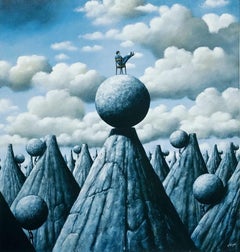 On the top - Surrealist print, Limited edition, Established Polish artist