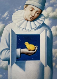 Pierrot. Limited edition print, Surreal,  Established Polish artist