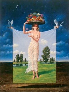 Primavera. Impresión en edición limitada, Surrealista,  Artista polaco consagrado