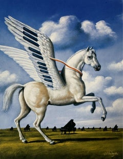 White horse, limited edition, Surreal,  Established Polish artist