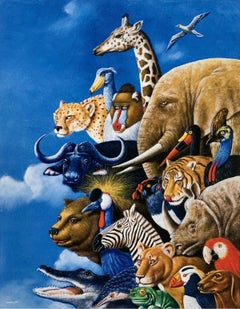 Zootopia - Figurative Surrealist print, Colofrul, Animals, Vibrant