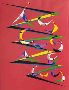 Abstract Composition - Lithograph by Rafael Alberti - 1972