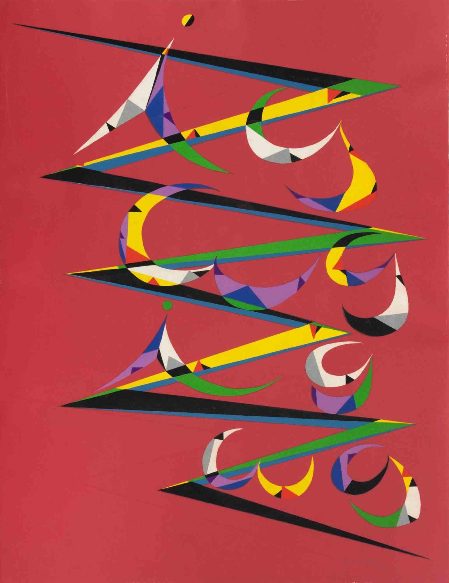 Abstract Composition is a lithograph, realized by Rafael Alberti in 1972.

Hand-signed, dated, numbered on the lower margin.

Edition of 99.

The artwork represents a brilliant composition through shapes and colors, with a poetical abstract harmony