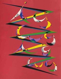 Vintage Abstract Composition - Lithograph by Rafael Alberti - 1972