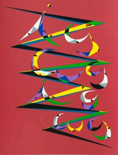 Abstract Composition - Lithograph by Rafael Alberti - 1972