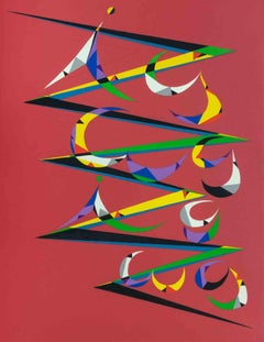 Abstract Composition - Lithograph by Rafael Alberti - 1972