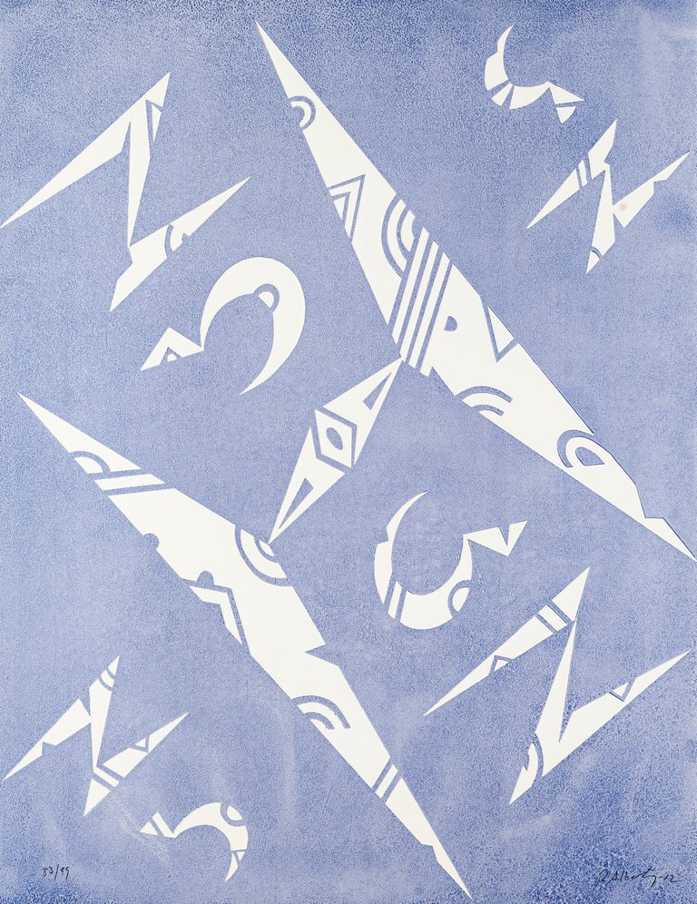 Rafael Alberti Abstract Print - Composition - Letter H - Original Lithograph by Raphael Alberti - 1972