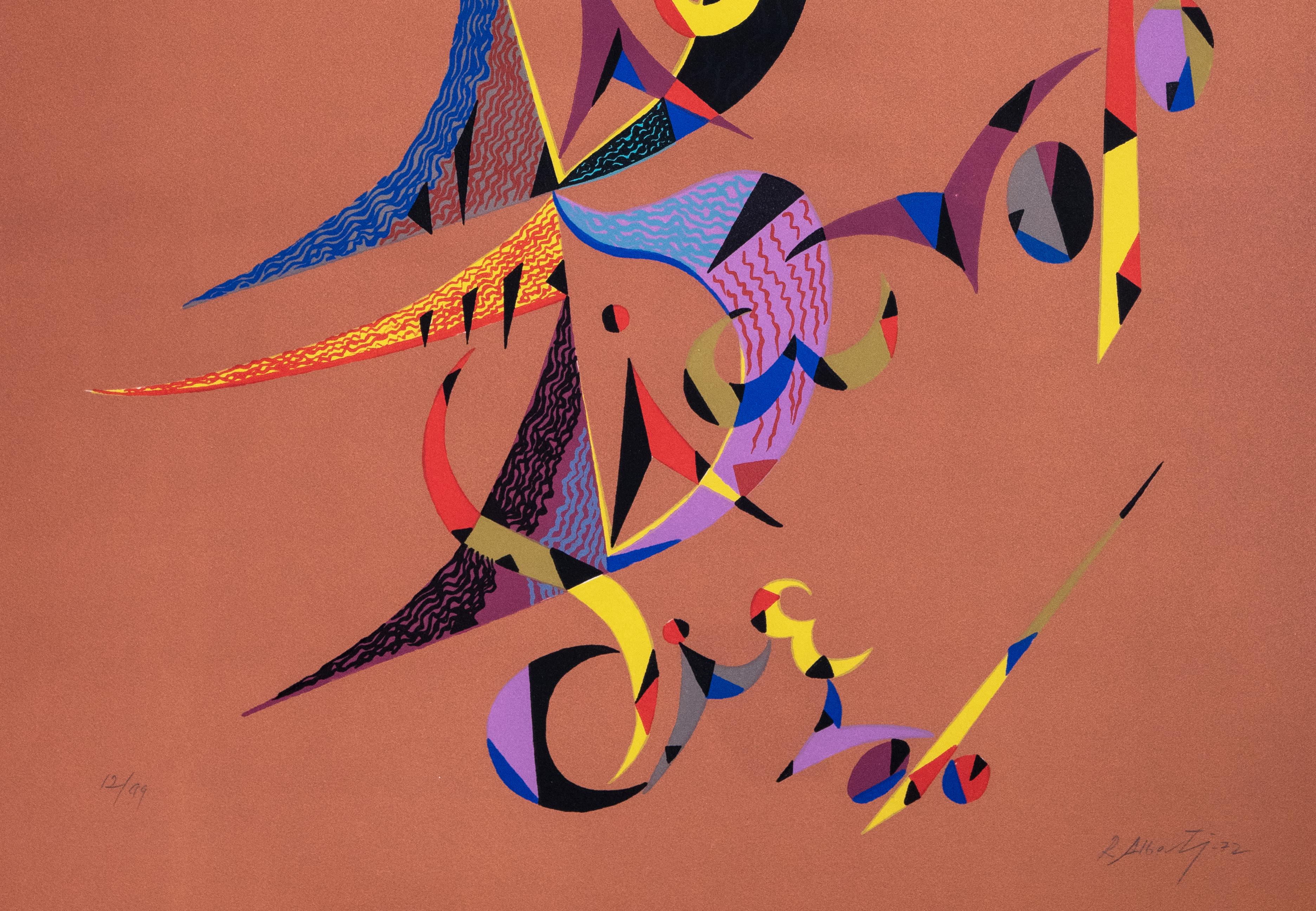 Komposition – Originallithographie von Raphael Alberti – 1972 – Print von Rafael Alberti