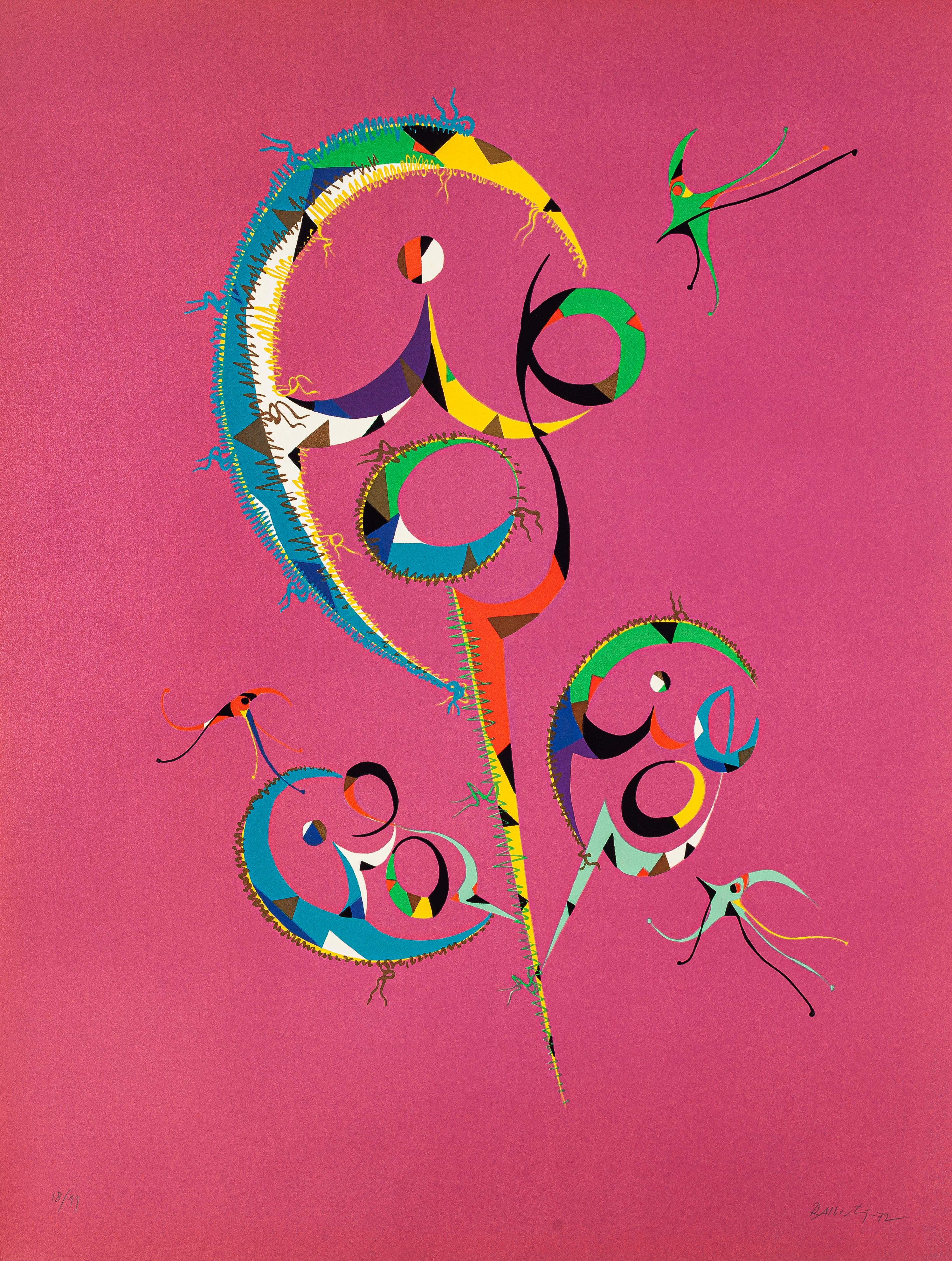 Composition - Lithographie originale de Raphaël Alberti - 1972