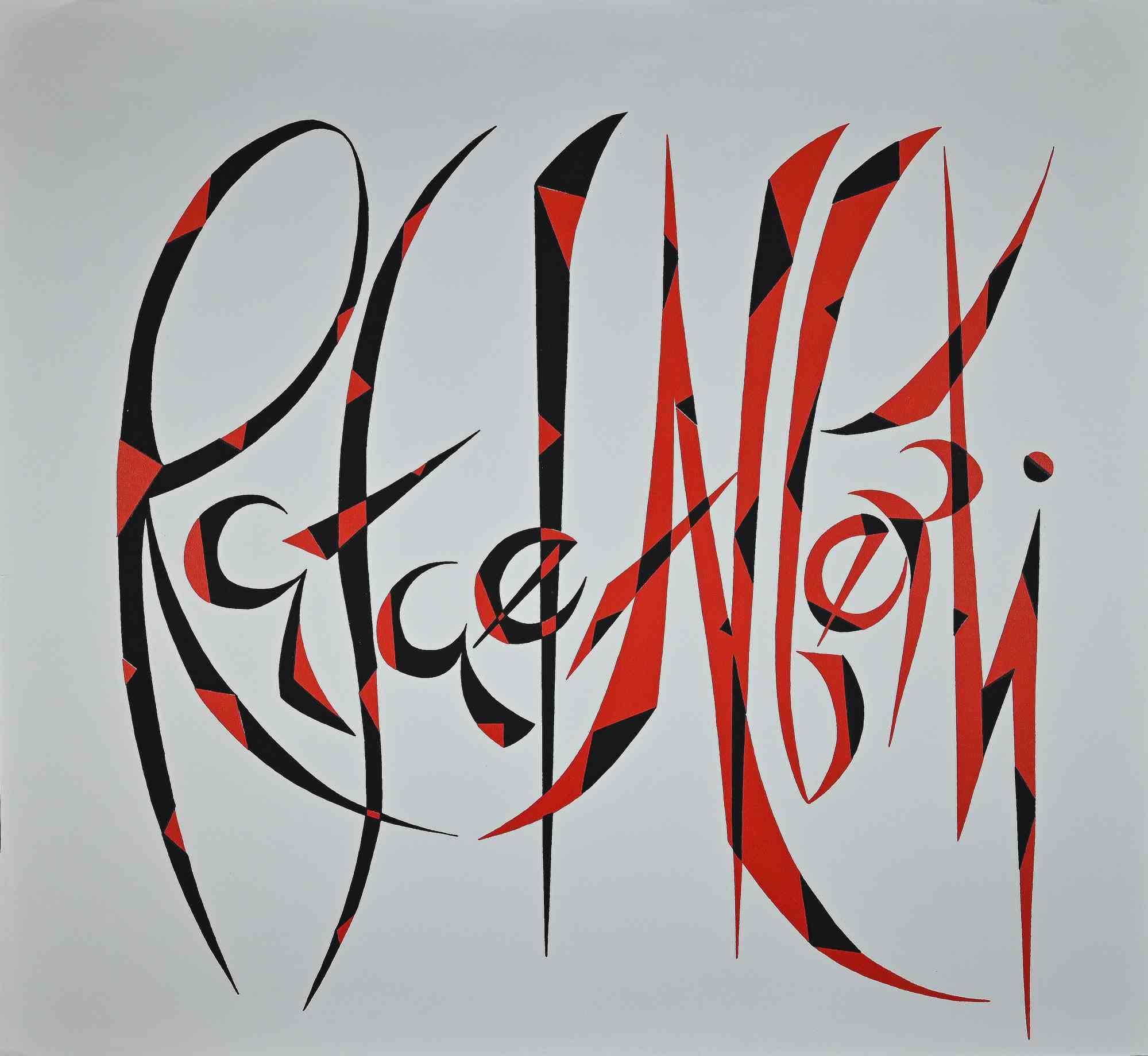 Rafael Alberti Abstract Print - Creative Sign  - Original Serigraph by Raphael Alberti - 1973