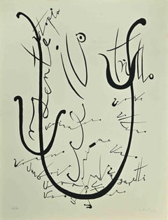 Vintage Lette U - Lithograph by Rafael Alberti - 1972