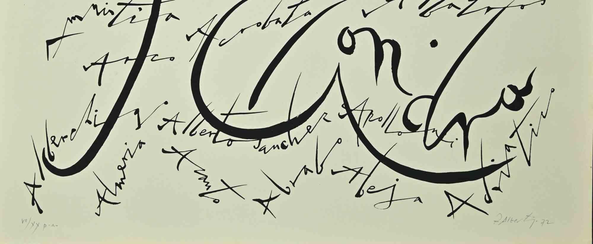 Lettera A - Litografia di Rafael Alberti - 1972 1