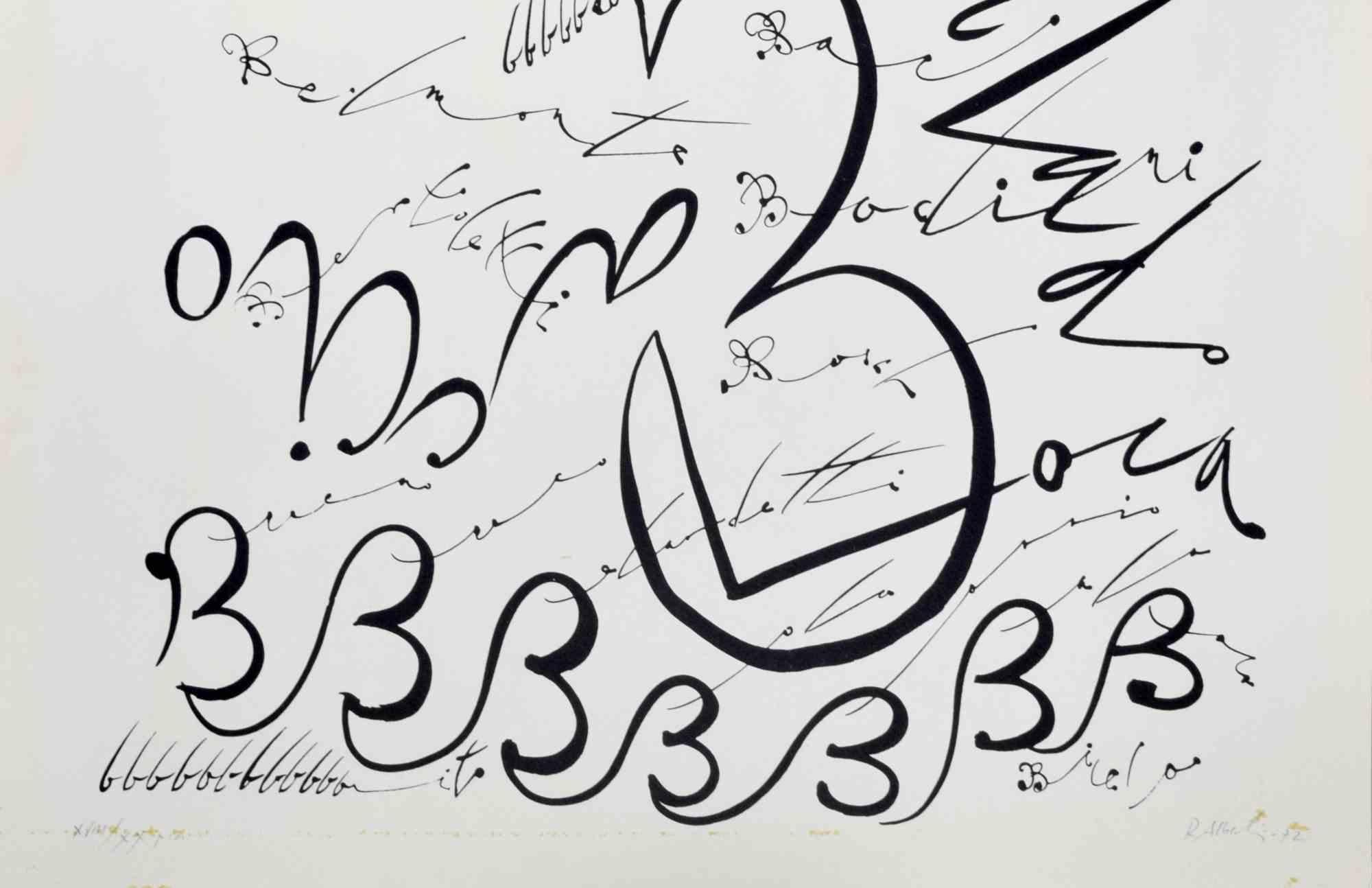 Lettera B - Litografia di Rafael Alberti - 1972. in vendita 1