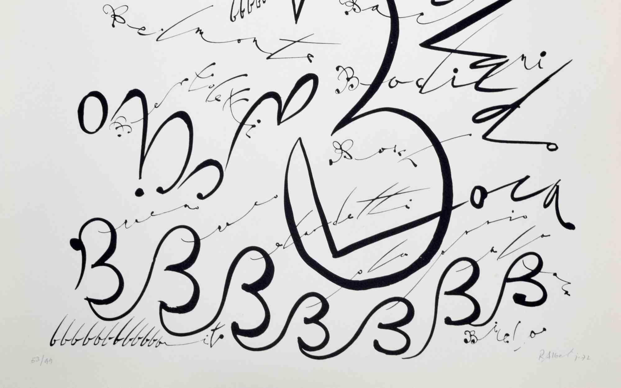 Lettera B - Litografia di Rafael Alberti - 1972. in vendita 1